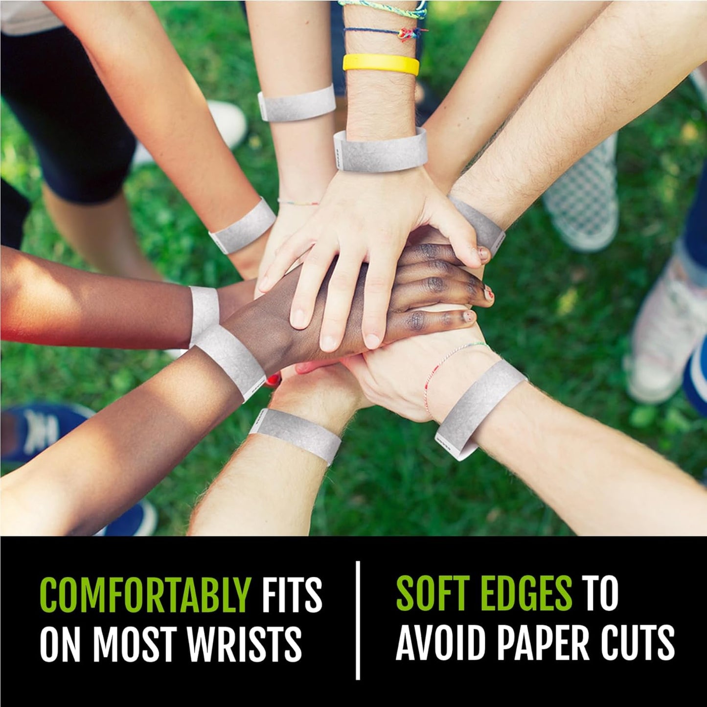 500 WristCo Tyvek Wristbands for Events – 500 Count, 5-Color Variety Pack – Tamper-Proof Design Prevents Reuse – Premium-Grade Bracelets for Hospital & Medical ID, Party, VIP Identification