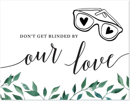 Andaz Press Wedding Party Signs, Natural Greenery Green Leaves, 8.5x11-inch, Bridal Shower Scavenger Hunt, 1-Pack - Colors D