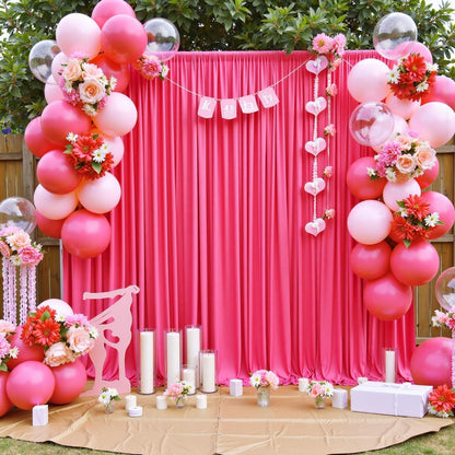 10 ft x 10 ft Wrinkle Free White Backdrop Curtains for Wedding Parties, Polyester Photography Backdrop Drapes for Birthday Parties Stage Backdrop Stand, 2 Panels 5x10FT Background Curtains