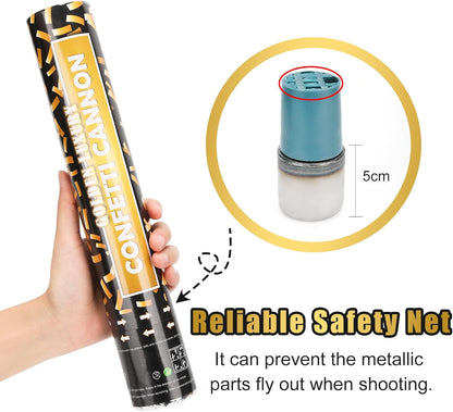 5 Pack Confetti Cannon Biodegradable, 12 Inch Confetti Poppers Graduation, Suitable for Graduation Wedding Birthday Parties and New Year's Eve Celebration