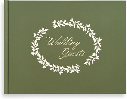 &And Per Se White Wedding Guest Book with Photo Spots – Elegant Hardcover Sign-in Book for Weddings, Baby Showers & Special Events – Blank & Lined Memory Keepsake Album