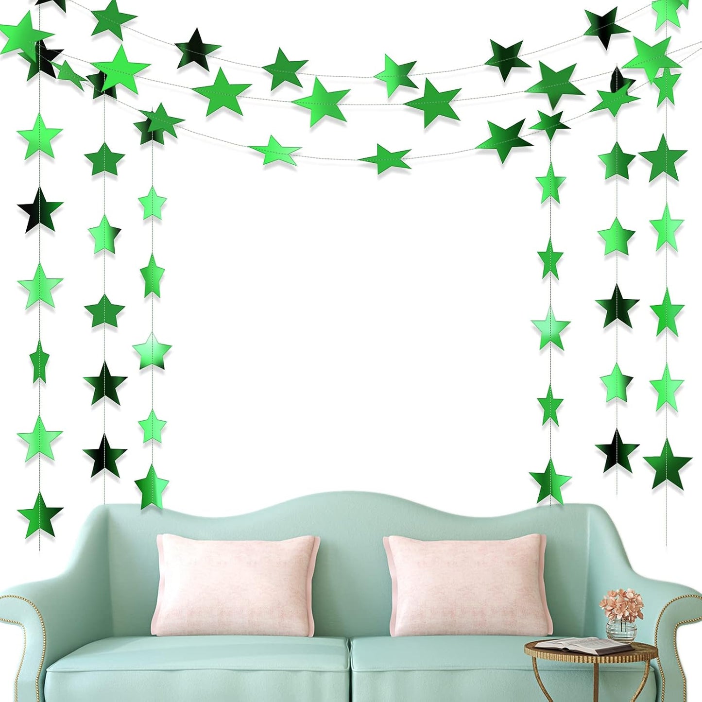 Patelai Glitter Star Garland Banner 2026 Graduation Decor 130 Feet Star Hanging Banner Twinkle Backdrop for Party Birthday Classroom Wedding Supplies(Gold)