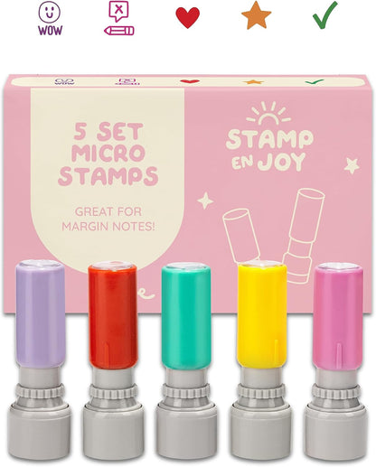 6 Self-Ink Flash Stamp Set, Multicolor Teacher Stamps for Classroom, Stamps for Teachers, Pre-Inked, Refillable Stamps (Celebration Set)