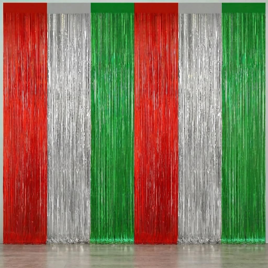 GCB 2Pack Black Metallic Tinsel Foil Fringe Curtains, Black Foil Curtain Backdrop, Photo Booth Props for Birthday Wedding Baby Shower Bachelorette Xmas Celebration Party Decorations Door Streamers