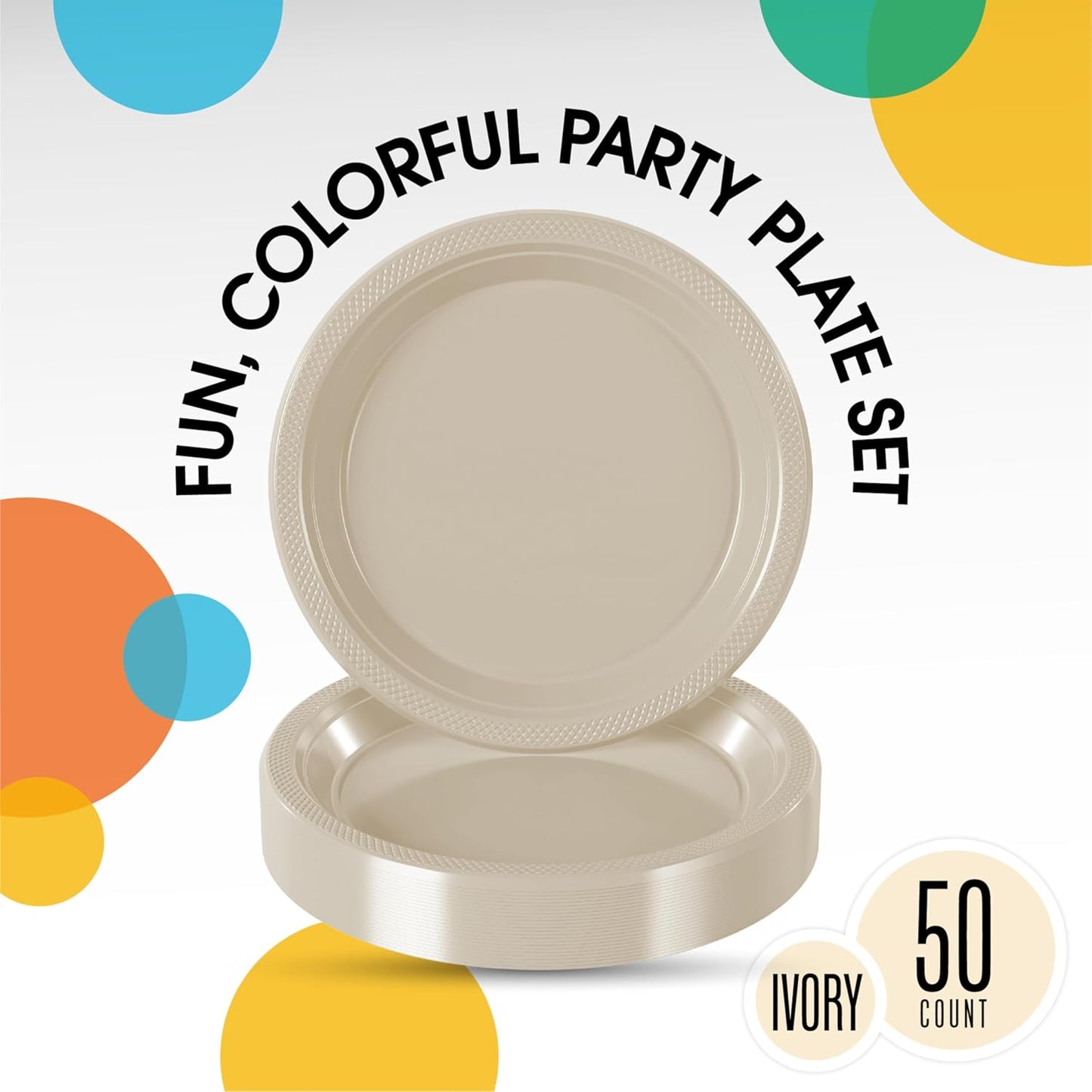 Exquisite Party Solids Red Plastic Plates For Party Supplies 10" Red Disposable Plates Heavy Duty 50 Pcs Plastic Dinnerware Sets Heavy Duty 350 GSM Disposable Dinnerware Set