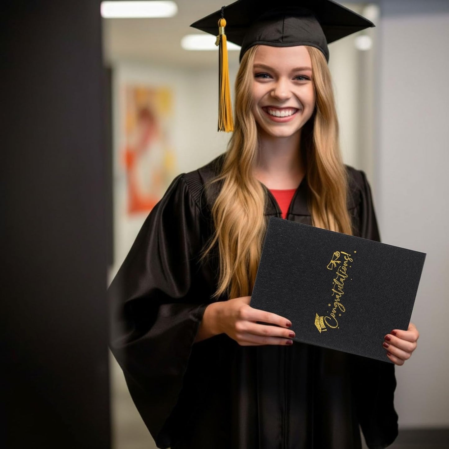 Engrowtic 2026 Graduation Guestbook Alternative Gold and Pink Guest Book Class of 2026 Congrats Graduation Party Decorations Grad Party Signature Board Card for College High School Graduate Gifts