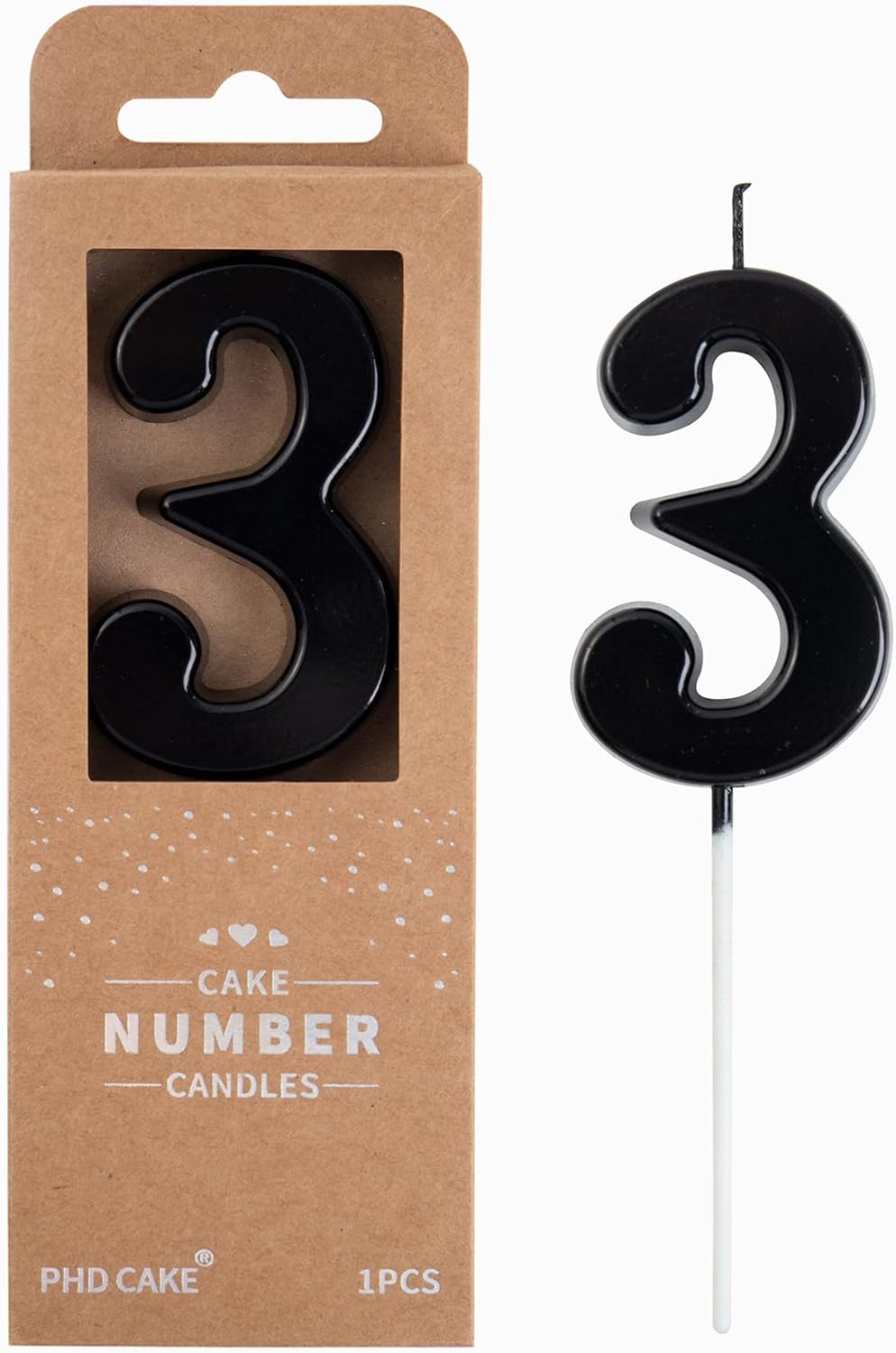 PHD CAKE 2.76 Inch Modern Gold 2 Number Birthday Candles, Gold Number Candles, Cake Number Candles, Party Celebration