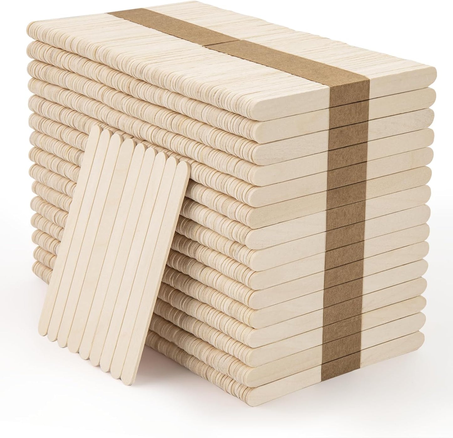 WISYOK 240 Pcs Natural Wood Craft Sticks, Popsicle Sticks, Lolly Sticks for Crafts 4.5 Inch, Ideal for Homeschool Arts and Crafts, Waxing Supplies, Classroom Art Supplies