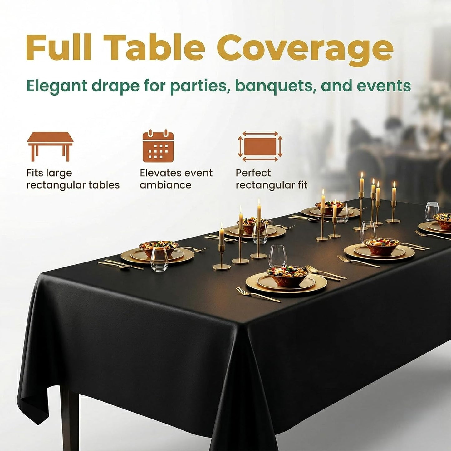 Plastic Table Cloth, 310 Ft X 54 in Disposable Tablecloth White Plastic Tablecloth with Any Cut Sliding Cutters Premium Table Cover Roll for Picnics, Parties, Birthdays, Weddings
