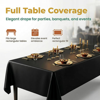 Plastic Table Cloth, 310 Ft X 54 in Disposable Tablecloth White Plastic Tablecloth with Any Cut Sliding Cutters Premium Table Cover Roll for Picnics, Parties, Birthdays, Weddings