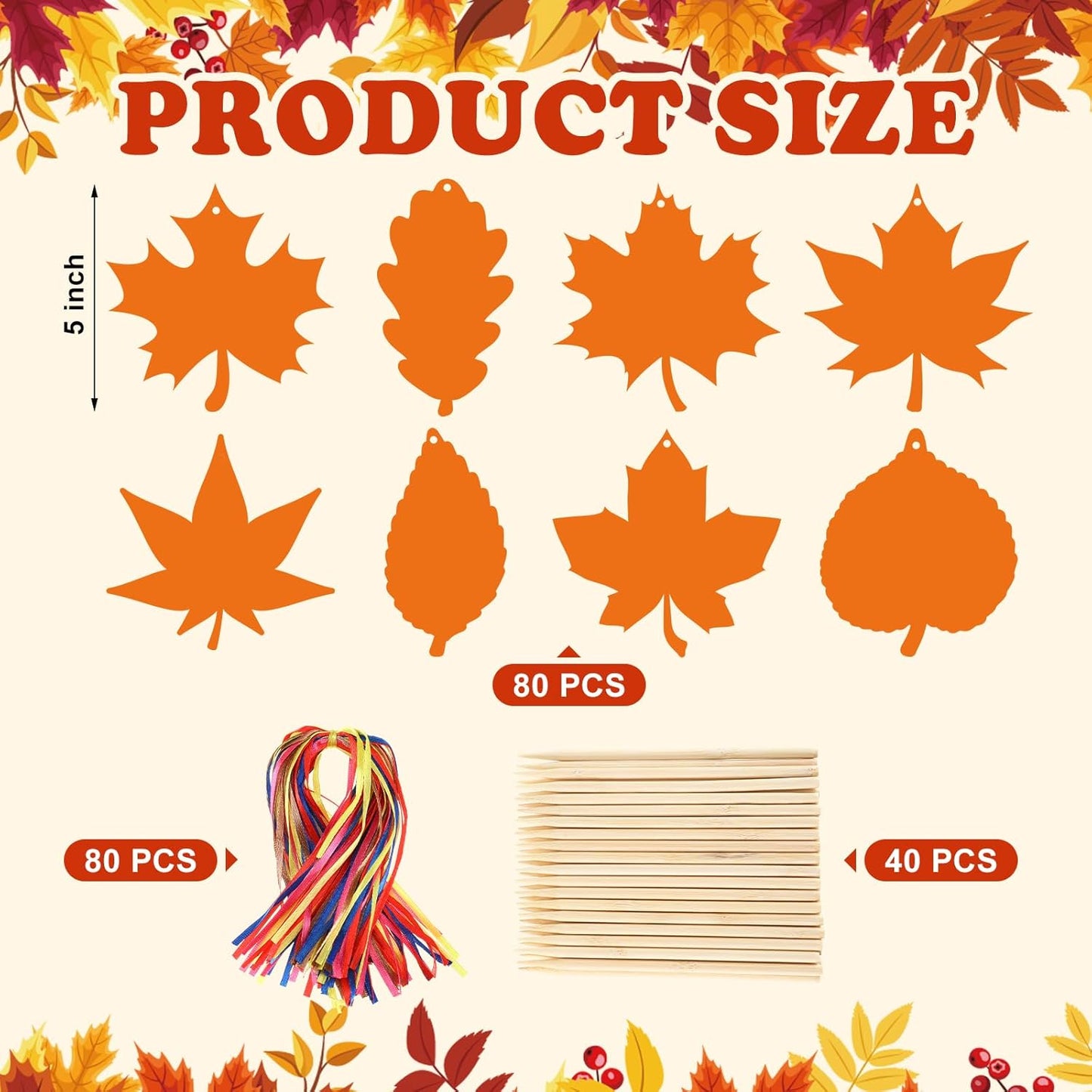 Frienda 80 Sets Fall Crafts Thanksgiving Scratch Crafts Colorful Color Scratch Maple Leaves Art Thanksgiving Arts and Craft for Classroom Activities Party Favors, 8 Design