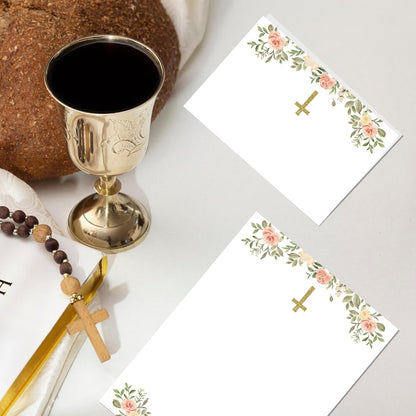 24 Pcs Baptism Place Cards, Baptism Themed Buffet Food Labels and Tent Name Cards for Newborn Baby Shower Party Table Setting Decorations Supplies (White)