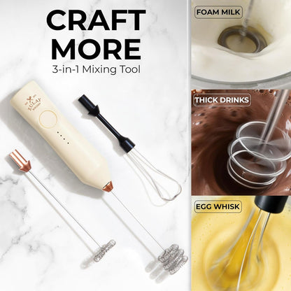 Zulay Kitchen Powerful Milk Frother Wand With Duracell Batteries - Ultra Fast Handheld Drink Mixer - Electric Whisk Foam Maker for Coffee, Lattes, Cappuccino & Matcha - Z1 Motor - Black - Colors B