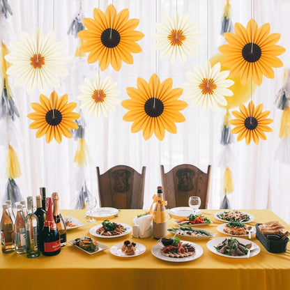 Party Hanging Paper Fans Decoration Set for Wedding Birthday Party Mother's Day Round Events Accessories Set of 8