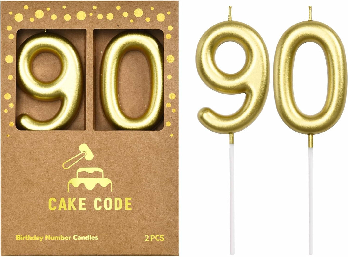 2.76 Inch Classical Gold 5 Number Birthday Candles, Gold Number Candles, Cake Number Candles, Party Celebration