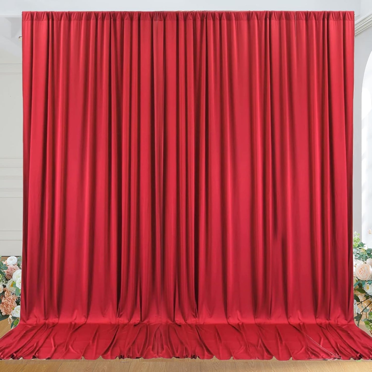 10ftx10ft Black Backdrop Curtains for Weddings Parties, Wrinkle Free 2 Panels Silky Polyester Photo Backdrop Drapes Back Drop Cloth Drapery for Birthday Mother'sDay Photography Background
