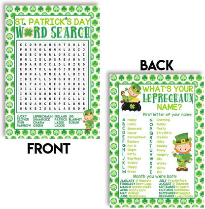 St. Patrick's Day Scavenger Hunt Word Scramble Holiday Fill In Game Cards, Ten 5" x 7" Fill In The Blank Cards by AmandaCreation