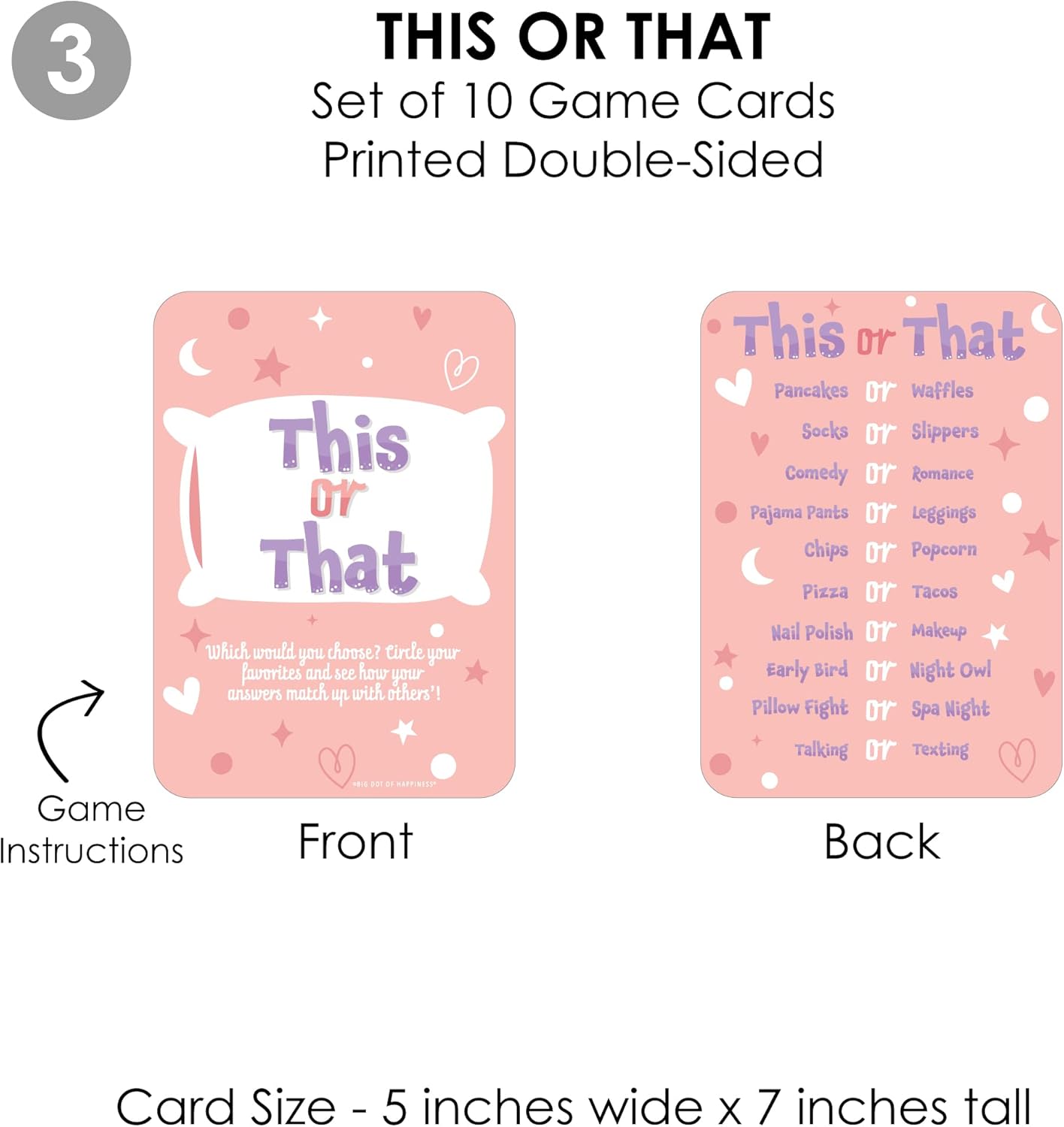 Big Dot of Happiness Pajama Slumber Party - Sleepover Activities & Games for 4 Girls, Birthday Party Group Games, Gamerific Bundle for Kids Parties - 10 Cards