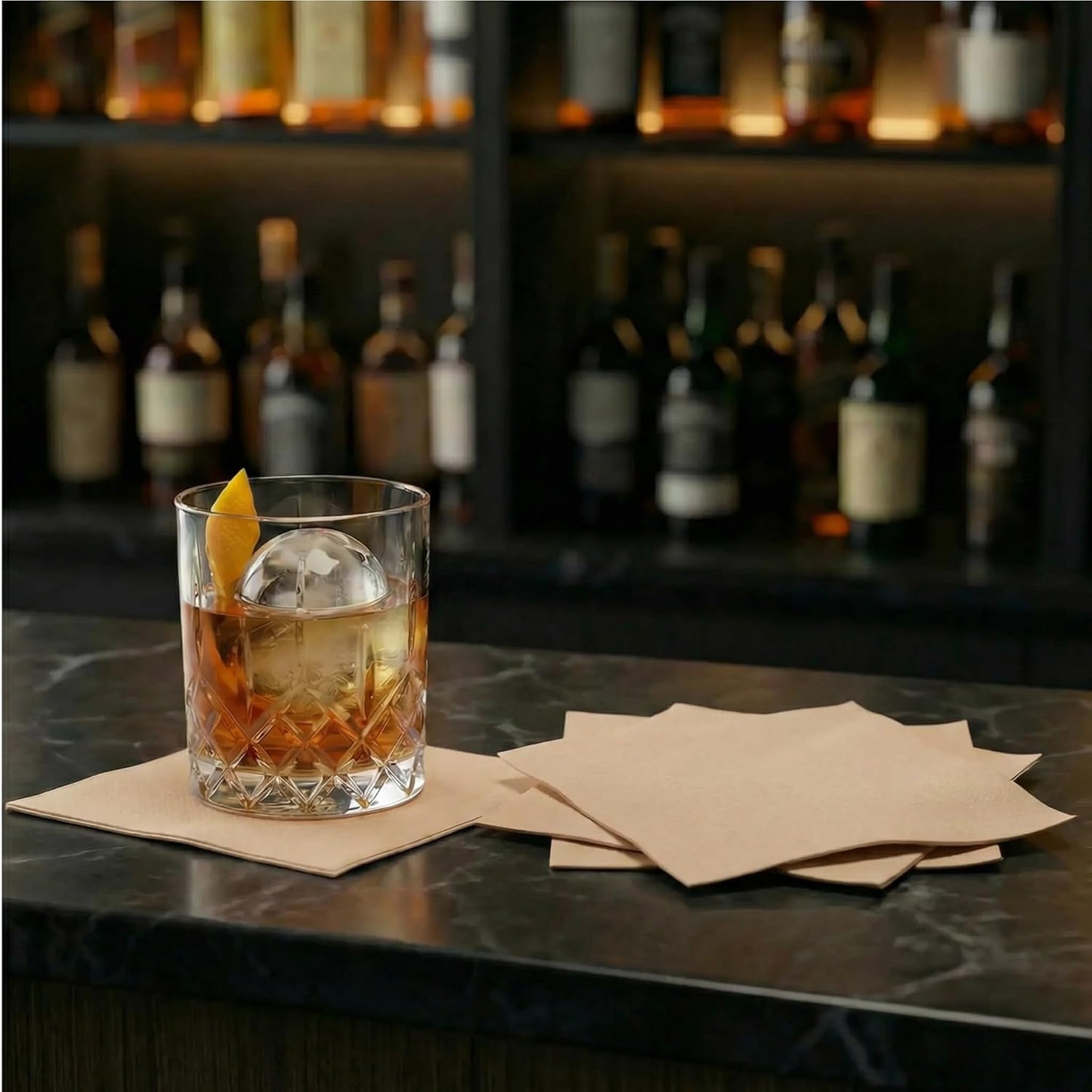 AH AMERICAN HOMESTEAD Cocktail Napkins-Disposable Beverage/Bar Napkins-White Linen-Like Square Napkins-Eco-Friendly & Compostable-Everyday Use, Party or Wedding 4.75inch x 4.75inch (100 Count, White)