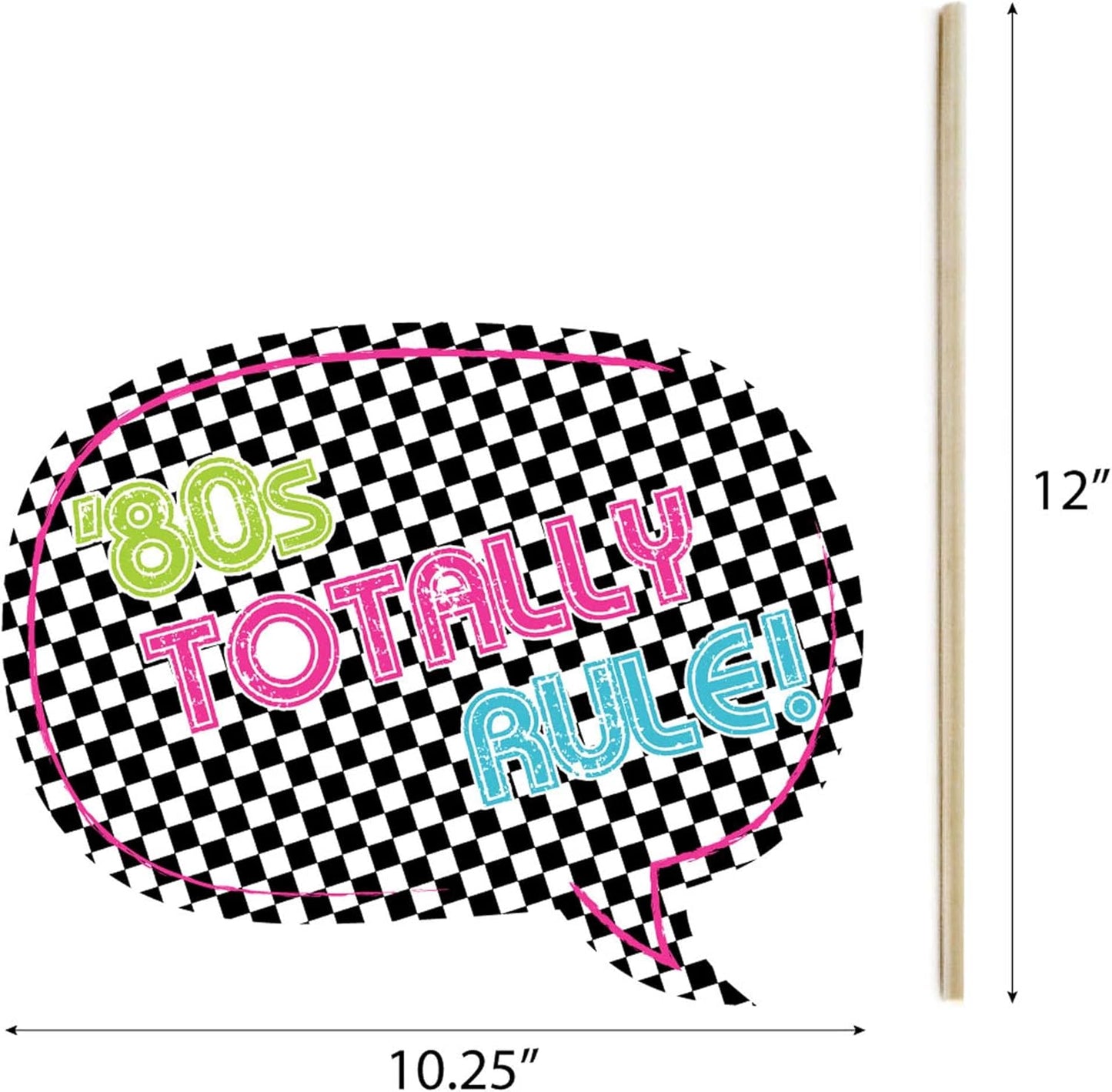 Big Dot of Happiness 80's Retro - Totally 1980s Photo Booth Props Kit - 20 Count