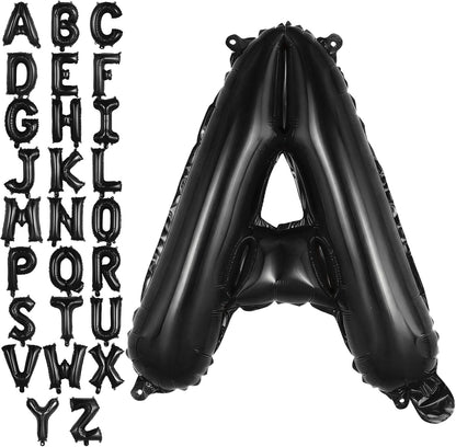 Black Letter A Balloons, 40 Inch Large Foil Letter Balloons, Custom Phrase Balloon for Birthday Party Wedding Anniversary Decoration (Black A)