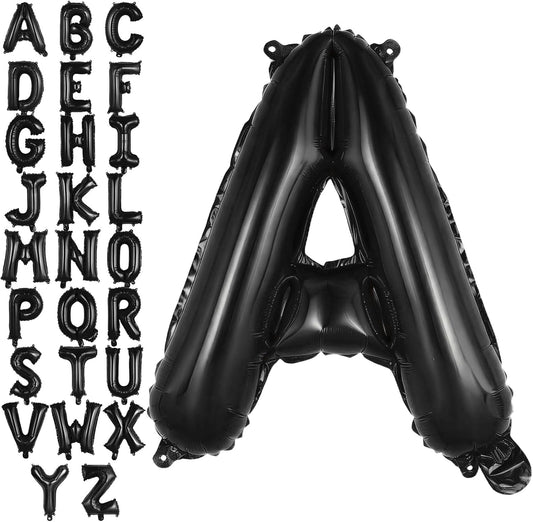 Black Letter A Balloons, 40 Inch Large Foil Letter Balloons, Custom Phrase Balloon for Birthday Party Wedding Anniversary Decoration (Black A)