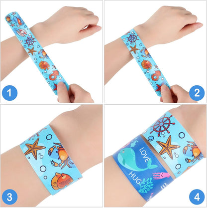 Viicoor Slap Bracelets for Kids 30PCS Animals Slap Bands Party Gadget Fillers Favors