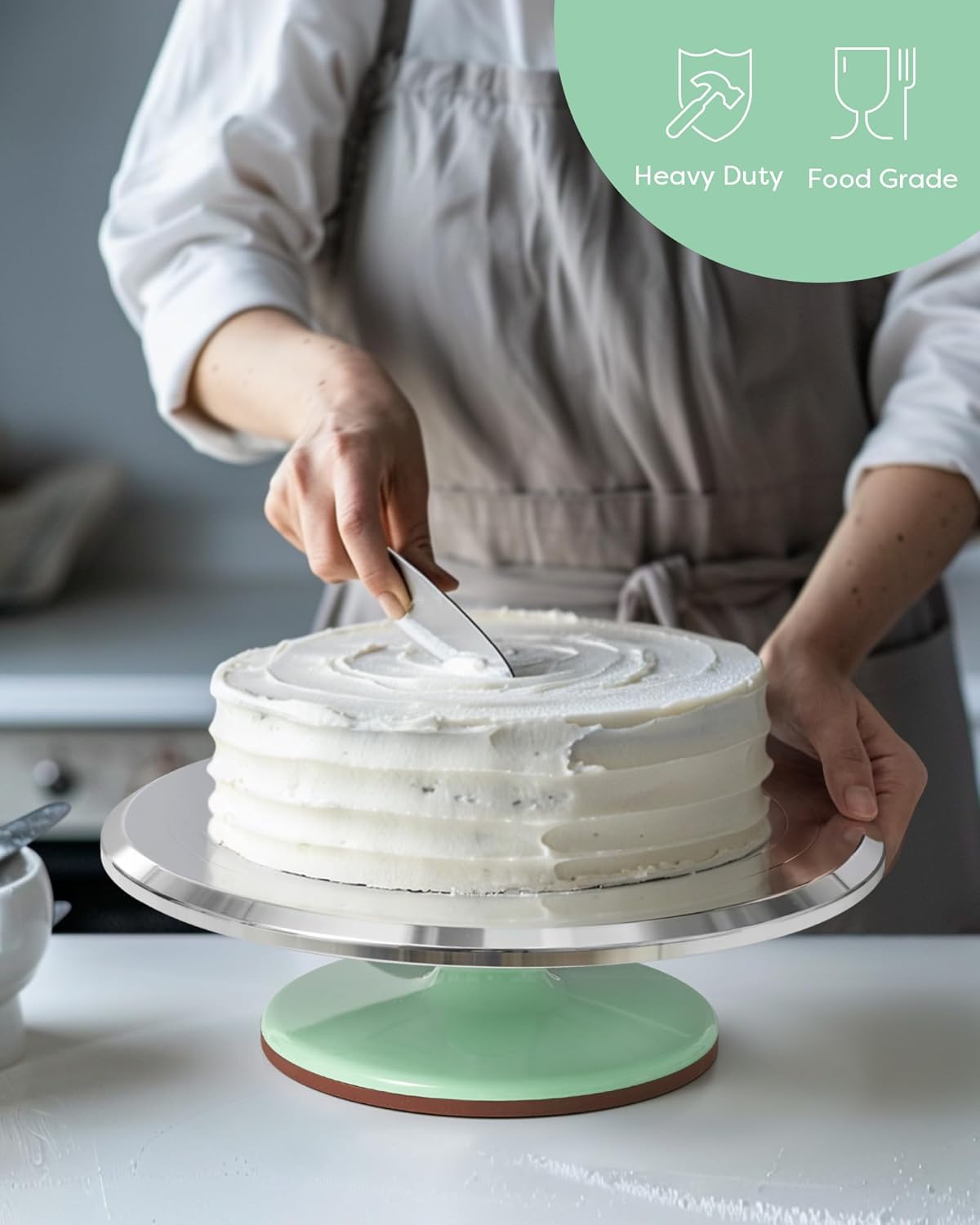 Kootek Aluminium Alloy Revolving Cake Stand 12 Inch Rotating Cake Turntable for Cake, Cupcake Decorating Supplies for Mother's Day