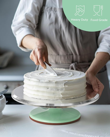 Kootek Aluminium Alloy Revolving Cake Stand 12 Inch Rotating Cake Turntable for Cake, Cupcake Decorating Supplies for Mother's Day