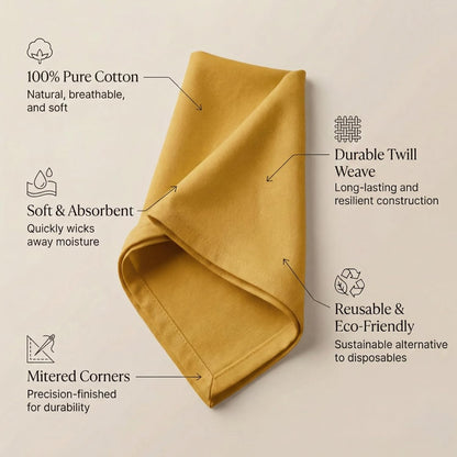 ACCENTHOME Natural Cotton Linen Napkin Set of 12 18x18 inch Dinner Napkins - Washable Soft Premium Hotel Quality Reusable Hemmed Edges Napkins Perfect Table Linens for Family Dinners, Weddings
