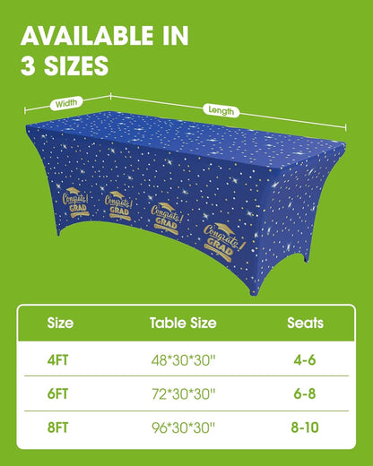 Pureegg Spandex Tablecloth 6ft - 2 Pack, Fitted and Tight Cloth for Rectangle Table, Wrinkle-Free and Stretch Table Cover for Party, Wedding, Banquet and Birthday, White