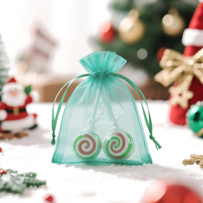 joycraft 50Pcs Organza Bags, 2x3 inch Gift Favor Bags, White Wedding Favor Bags, Jewelry Pouches with Drawstring, Mesh Bags Drawstring for Jewelry, Festival, Makeup, Candy, Desserts