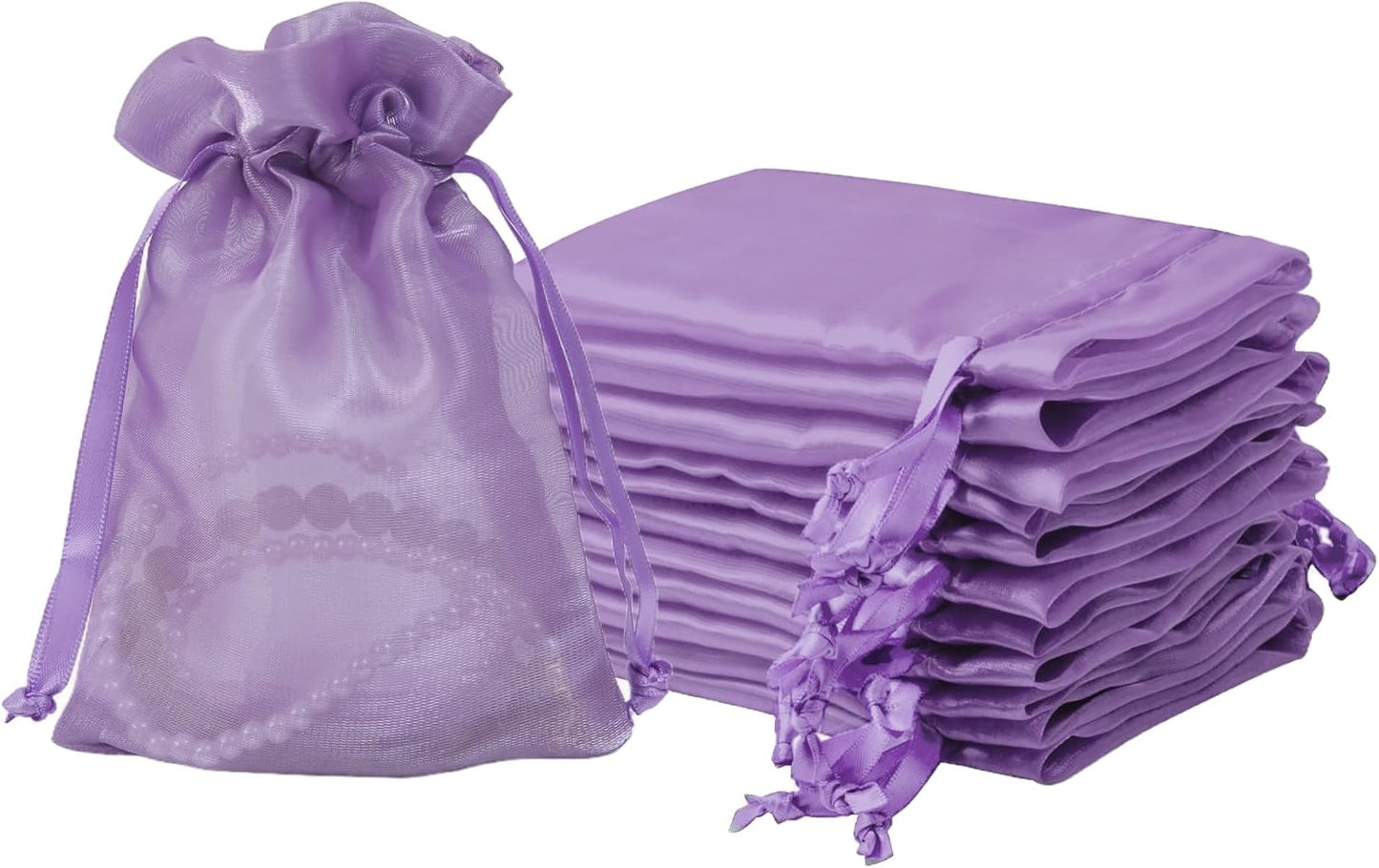 QIANF 20 Pcs Peacock Blue Small Organza Bags 3X4 inch for Wedding Favors with Drawstring, Mini Mesh Gift Bags Jewelry Pouch for Candy Bridal Shower Party Favor Baby Shower Christmas