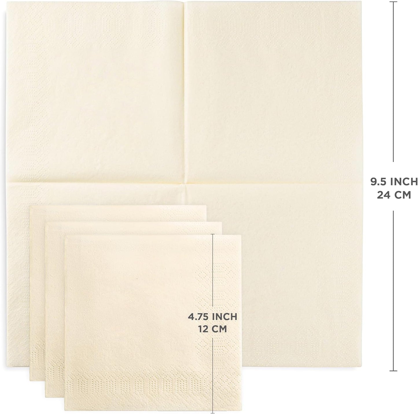 Black Beverage Napkins (300 Count) 2-Ply Disposable Cocktail Napkins for Bar, Weddings, Parties, Events, Premium Quality and EU Made