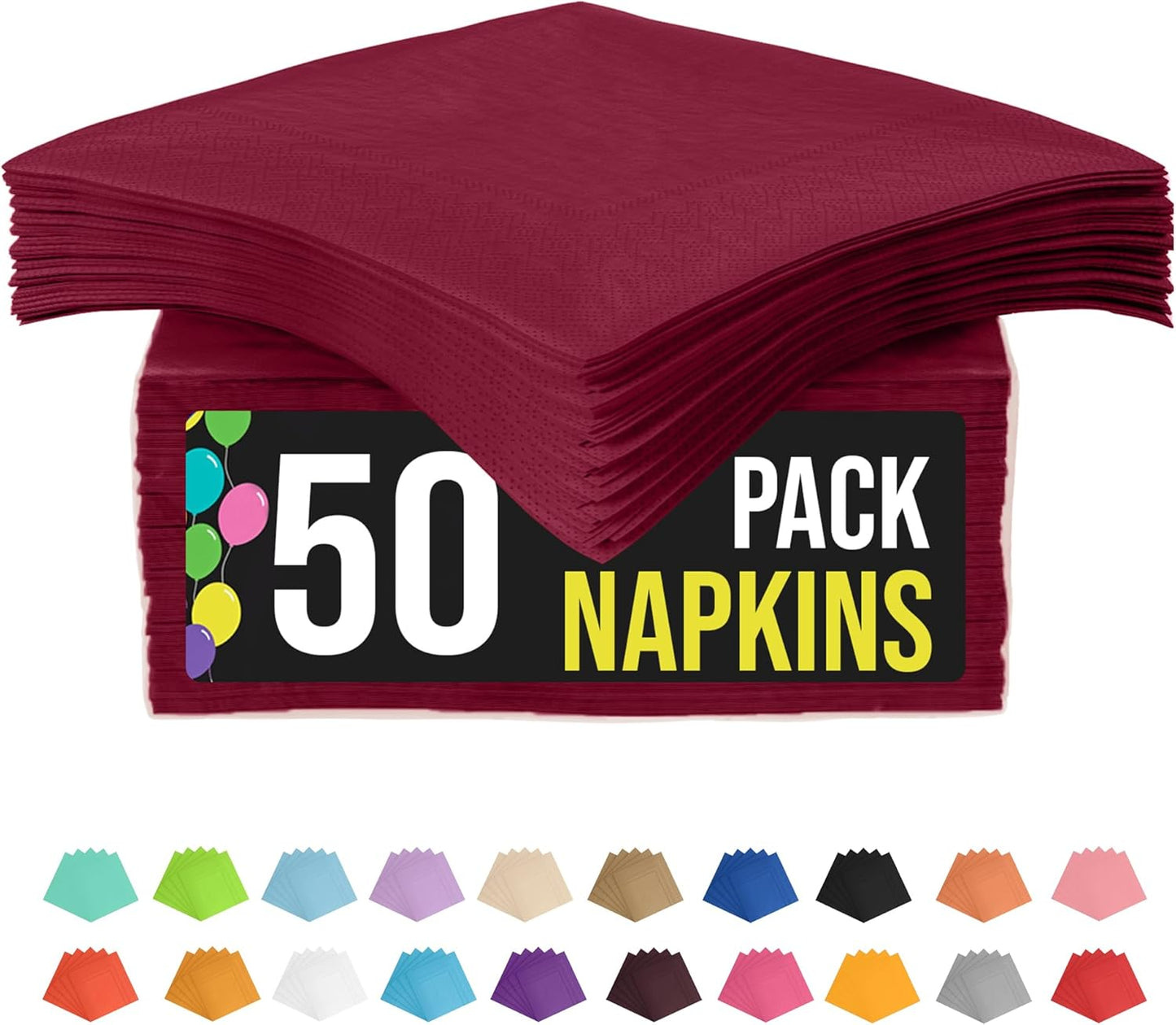 Party Solids Purple Paper Napkins Disposable Everyday 50 Pcs 2 Ply Purple Dinner Napkins Paper Everyday For Parties & Party Supplies