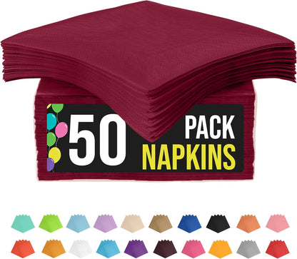 Party Solids Purple Paper Napkins Disposable Everyday 50 Pcs 2 Ply Purple Dinner Napkins Paper Everyday For Parties & Party Supplies