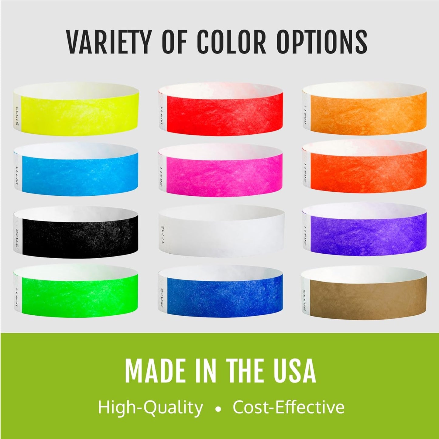 600 WristCo Neon Green Tyvek Wristbands for Events - Tamper-Proof Design & Fluorescent Color Prevent Reuse Premium-Grade Bracelets for Hospital & Medical ID, Party & VIP Identification