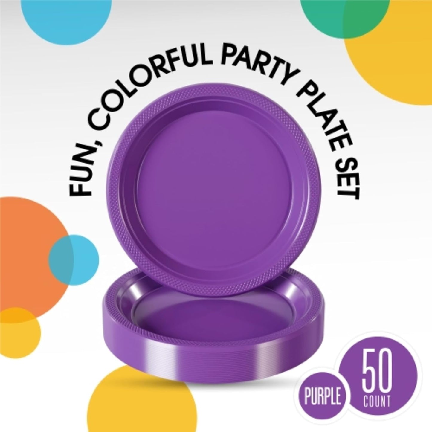 Exquisite Party Solids Red Plastic Plates For Party Supplies 10" Red Disposable Plates Heavy Duty 50 Pcs Plastic Dinnerware Sets Heavy Duty 350 GSM Disposable Dinnerware Set