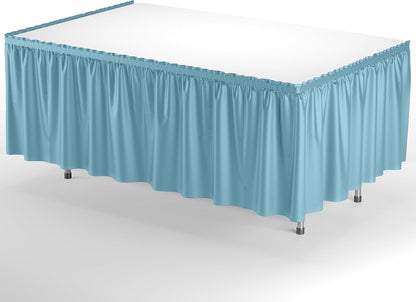 Exquisite Ruffle Table Skirt Pink 6 Pack 14 Ft Long Table Skirts for Rectangle Tables 6ft Plus or Round Tables Skirts with Adhesive Strip for Gender Reveal Decor & Happy Birthday Parties
