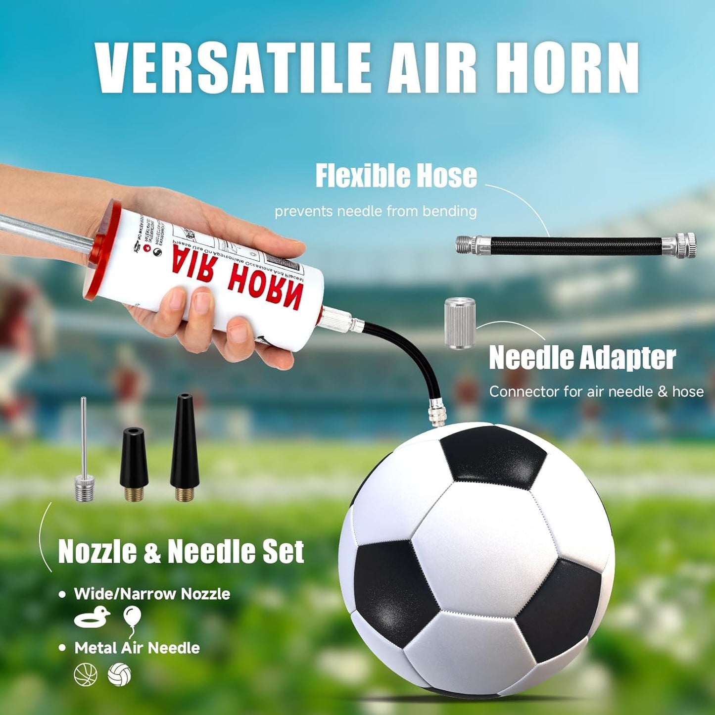 Air Horn for Boat Graduation Party Sports Events Beer Horns Dog Air Horn Self Defense Portable Air Pump Horn(ABS large handheld horn)