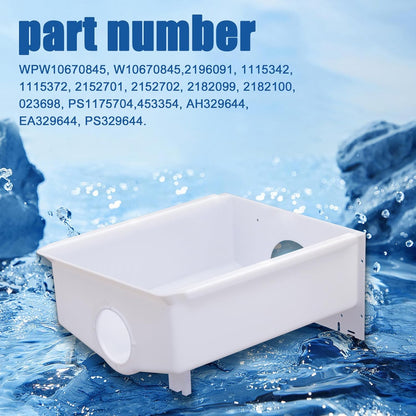 W10670845 AP6023698 Ice Maker Replacement Parts Refrigerator Ice Bucket Compatible with Whirlpool, Kenmore, kitchenaid, Amana Refrigerator Ice Bucket Fits 2196091, 1115342, 1115372, 2152701, etc.