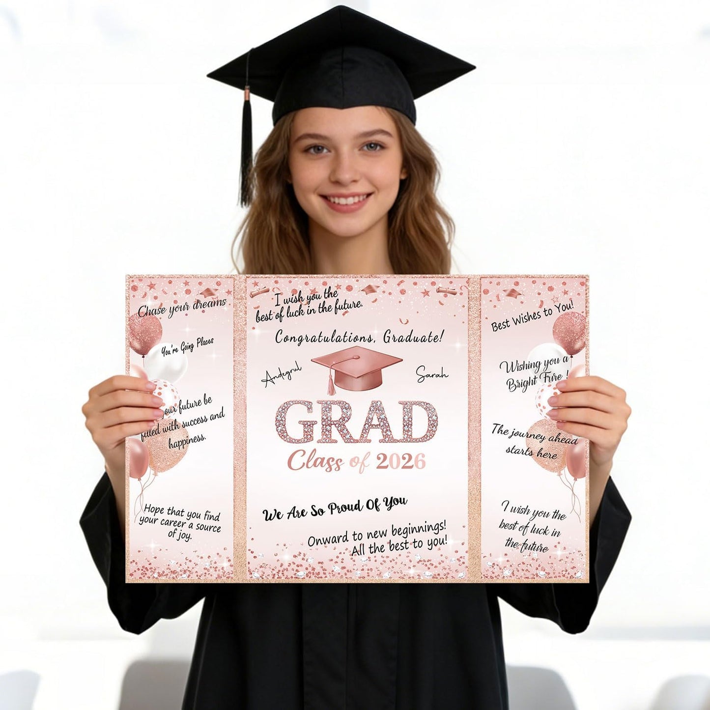QIYANPAX Graduation Guest Book 2026, Blue and Gold Graduation Decorations Class of 2026, Graduation Signature Book, Congrats Grad Guest Book Alternative, Unique Graduation Gifts