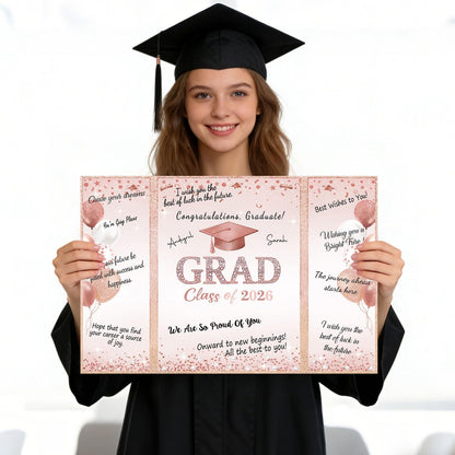 QIYANPAX Graduation Guest Book 2026, Blue and Gold Graduation Decorations Class of 2026, Graduation Signature Book, Congrats Grad Guest Book Alternative, Unique Graduation Gifts