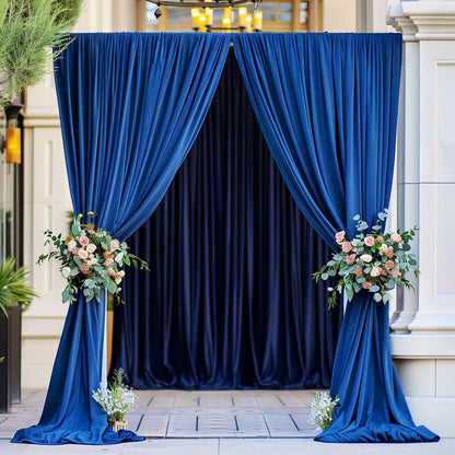 10ftx10ft Black Backdrop Curtains for Weddings Parties, Wrinkle Free 2 Panels Silky Polyester Photo Backdrop Drapes Back Drop Cloth Drapery for Birthday Mother'sDay Photography Background