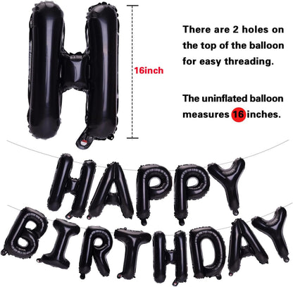 PIGETALE Happy Birthday Banner, 16 Inch Mylar Foil Letters Sign Bunting Happy Birthday Balloon Letters Balloons Reusable Ecofriendly Material for Girls Boys Kids Women Men (Hot Pink)