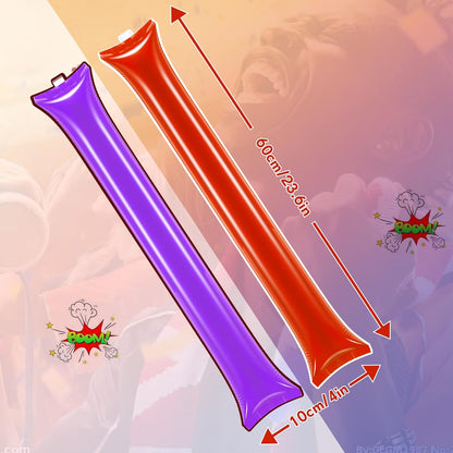 Civaner 48 Pcs Thunder Stick Team Spirit Boom Stick Cheering Accessories Cheerleading Spirit Noise Maker Plastic Clapper Inflatable Noise Maker Sports Supply(Orange)