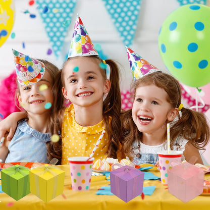 Oletx 24 Pcs Colorful Paper Gift Boxes, Small Candy Boxes Bulk, 3x3x3 inch Gift Box with Lids, Goodie Treat Boxes for Party Favors, Birthday Gifts, Wedding Gifts