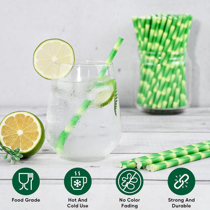 5.75 inch Orange Paper Cocktail Straws, Short Disposable Drinking Straws 500 Counts, Unwrapped - Compostable