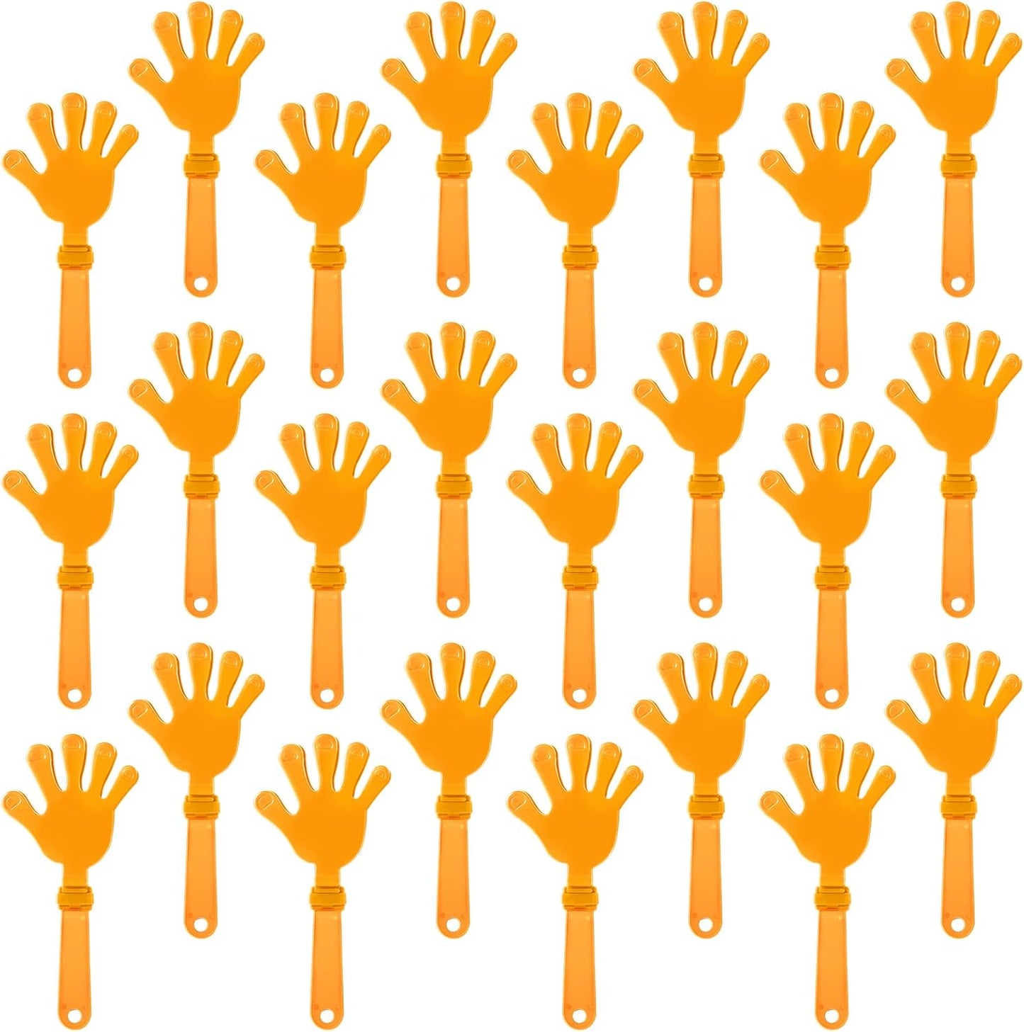 24 Pcs Orange Hand Clappers 7.5 Inch Clappers Noisemakers Noise Makers Party Favors Plastic Party Clapper for Sporting Events Cheers Ball Dance Basketball Football Noisemakers（Orange）