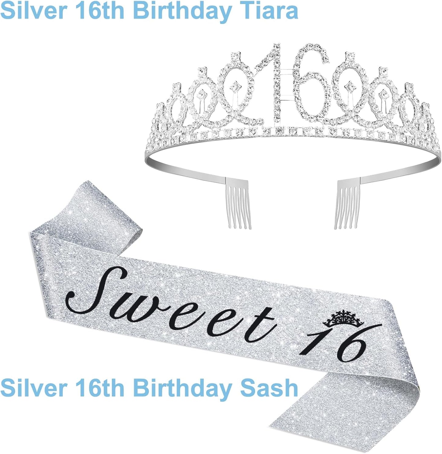 21st Birthday Decorations for Her with 21st Birthday Sash and Crown, Candles Gold, Gifts for 21 Year Old Girls